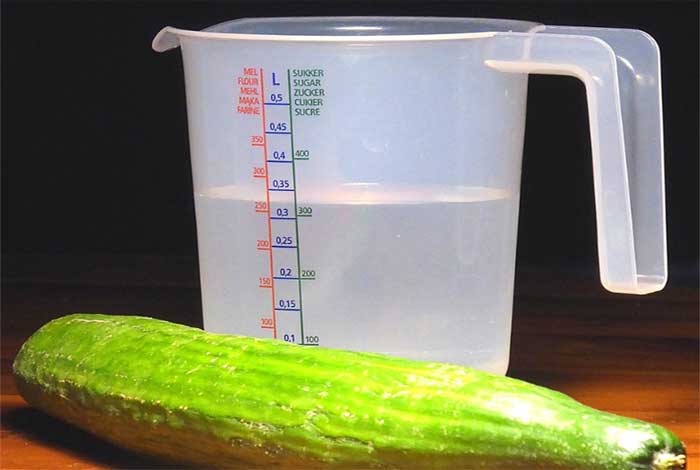 Cucumber and water for nausea