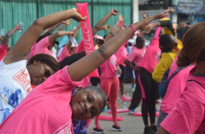 Women exercising outdoors