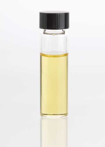 Geranium essential oil in a vial with lid