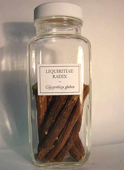 Licorice root in a spice bottle