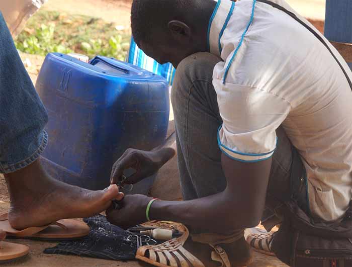 man gets a pedicure