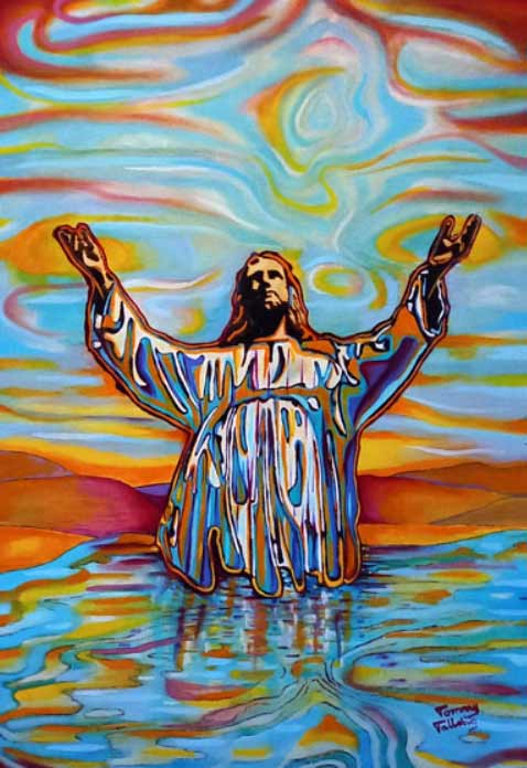 Painting of Jesus by Tommy Tallstig