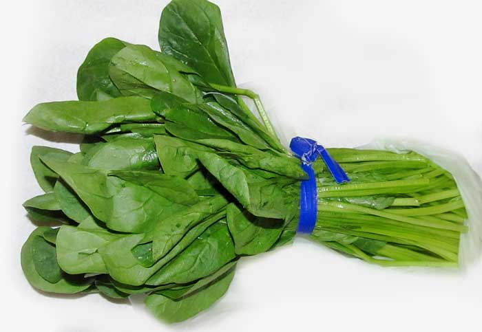 A bunch of fresh spinach