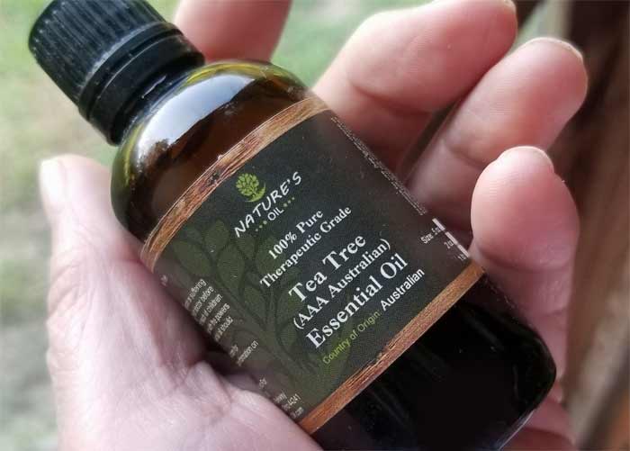 bottle of tea tree oil