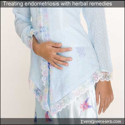 Woman with endometriosis takes herbs to treat symptoms.
