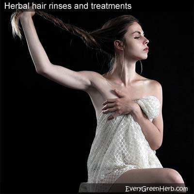 Herbal hair rinses are easy to make at home.